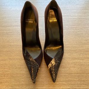 Pre-owned Stuart Weitzman brown suede heels